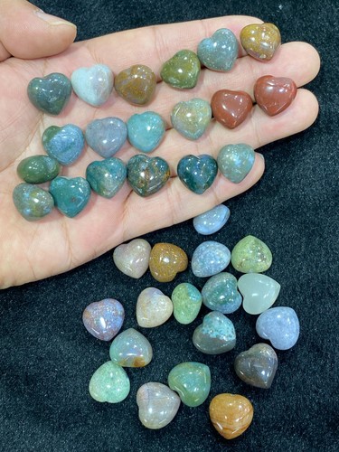 5pcs natural moss agate - natural, mini