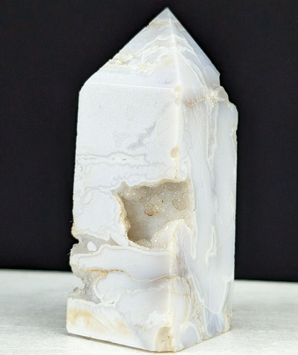 Agate tower white druzy - tower,