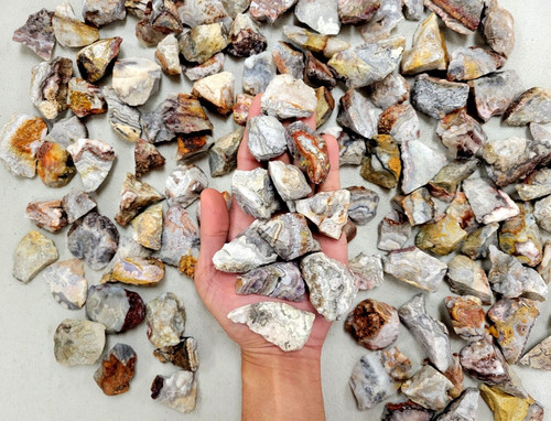 Crazy lace agate rough stones - crazy,
